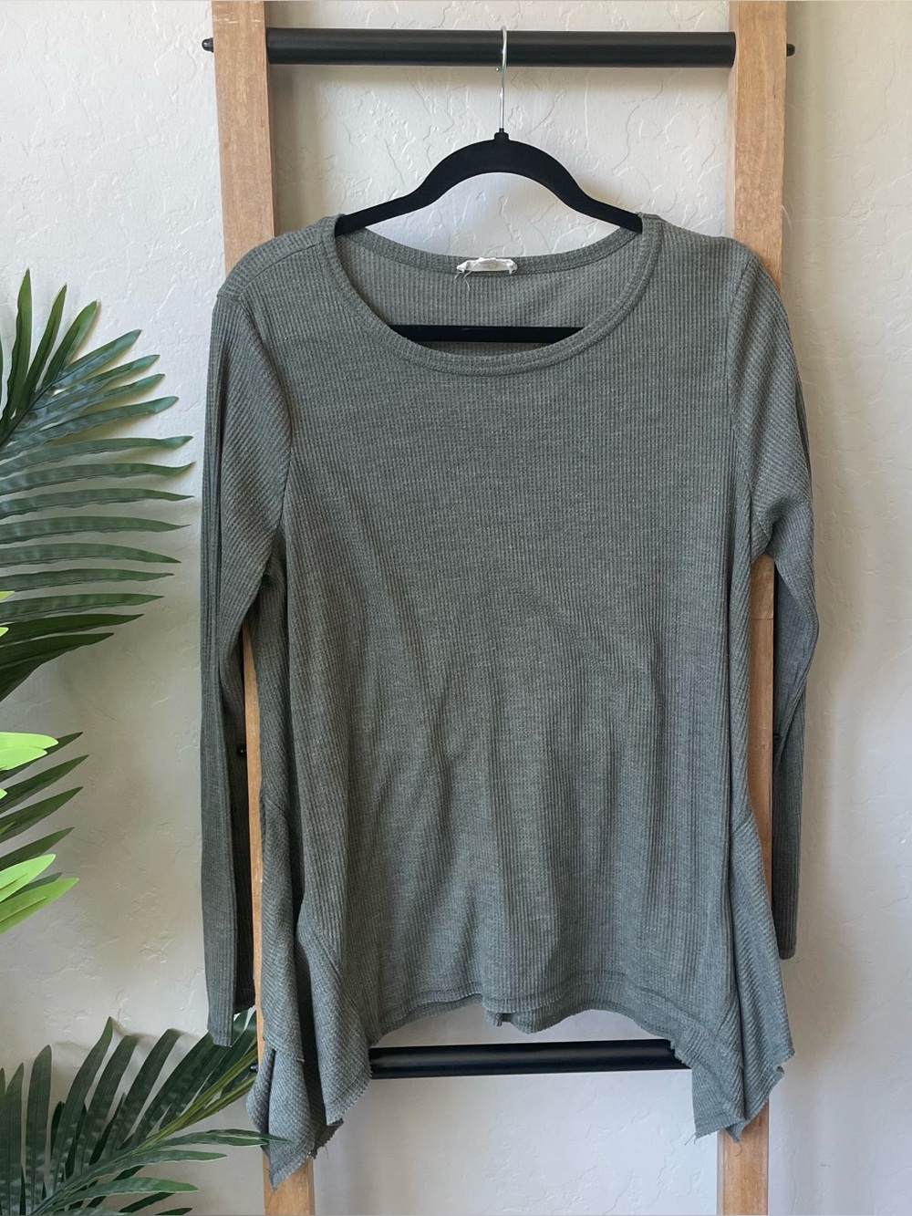 Jane and Delancey Olive Ribbed Long-Sleeve Tunic